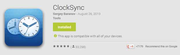 Header ClockSync di Google Play