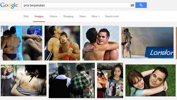 Hasil pencarian gambar Google dengan kata kunci Pria Berpelukan.