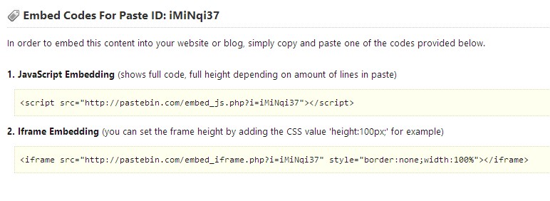 Kode embed pada Pastebin. Copy untuk digunakan di blog.