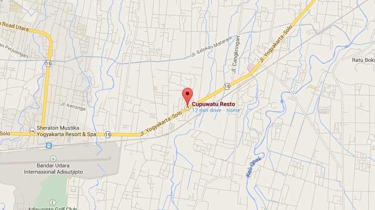 Peta Cupuwatu Resto, lokasi bisa dicari di Google Maps.